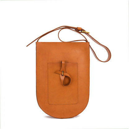 Li Ji | Original handmade leather | European and American style first-layer vegetable tanned leather saddle bag hj6038