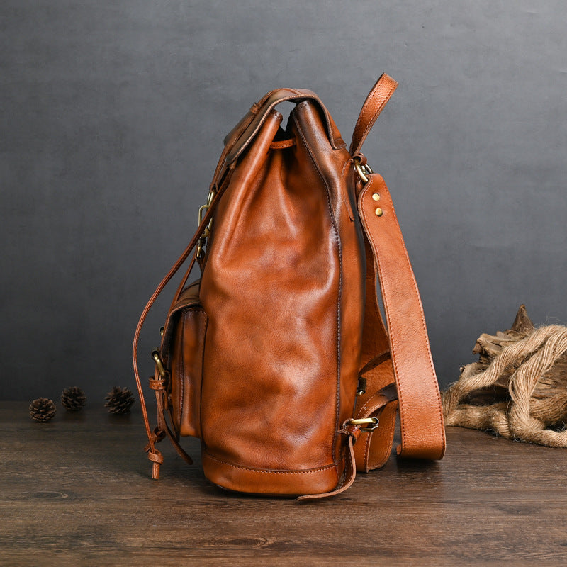 Li Ji | Original handmade leather | Vegetable tanned cowhide 21-inch backpack travel bag No. 88036