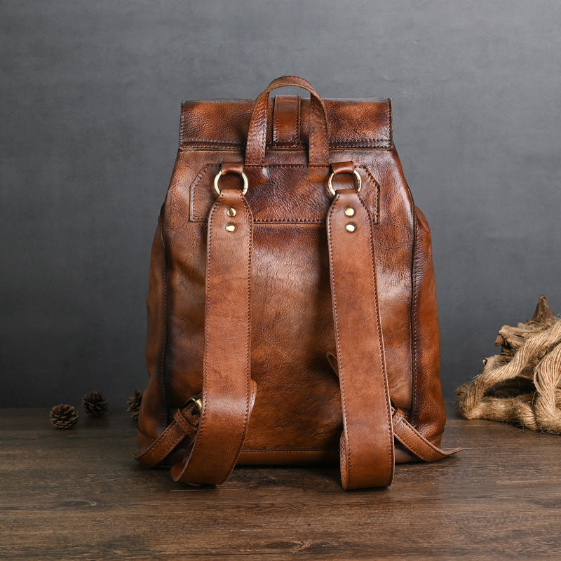 Li Ji | Original handmade leather | Vegetable tanned cowhide 21-inch backpack travel bag No. 88036