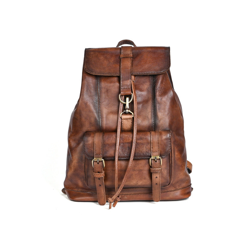 Li Ji | Original handmade leather | Vegetable tanned cowhide 21-inch backpack travel bag No. 88036