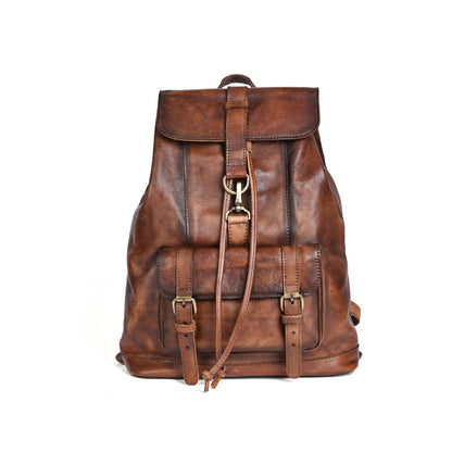 Li Ji | Original handmade leather | Vegetable tanned cowhide 21-inch backpack travel bag No. 88036