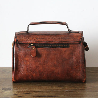 Li Ji | Original handmade genuine leather | Vintage hand-rubbed vegetable tanned cow leather doctor bag No. i099