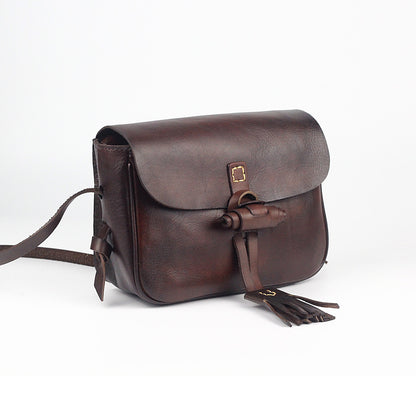 Li Ji | Original handmade leather | Vegetable tanned cow leather tassel Xiaozong design shoulder bag No.1855 