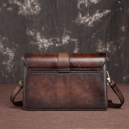 Li Ji | Original handmade leather | European and American genuine leather retro casual square bag No. i8053 