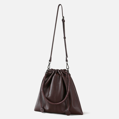 Li Ji | Original handmade genuine leather | Simple style pleated cuffed mother-in-law bag No. jy6014 