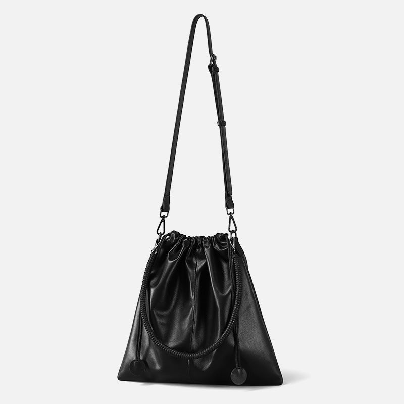 Li Ji | Original handmade genuine leather | Simple style pleated cuffed mother-in-law bag No. jy6014 