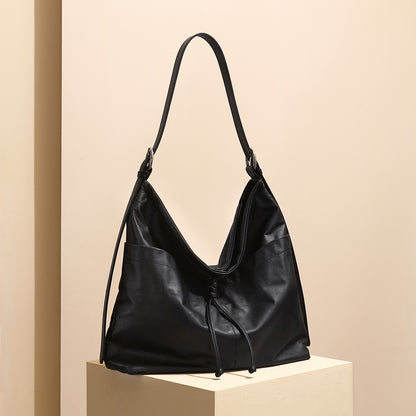 Li Ji | Original handmade genuine leather | Lazy style armpit bag with bow tie No. jy9092 