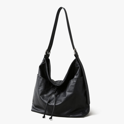 Li Ji | Original handmade genuine leather | Lazy style armpit bag with bow tie No. jy9092 