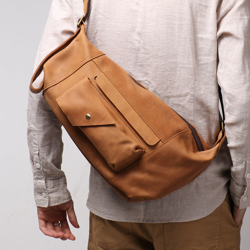 Li Ji | Original leather handmade | Mountaineering chest bag No. 017