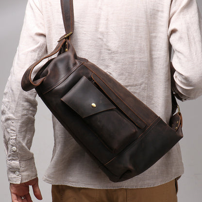 Li Ji | Original leather handmade | Mountaineering chest bag No. 017