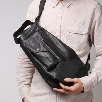 Li Ji | Original leather handmade | Mountaineering chest bag No. 017