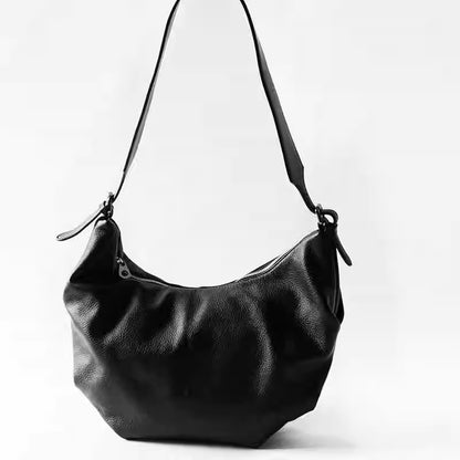 Li Ji | Original handmade genuine leather | Juな soft and waxy の明き唧姧 wide shoulder strap Crescent bag No. 398 