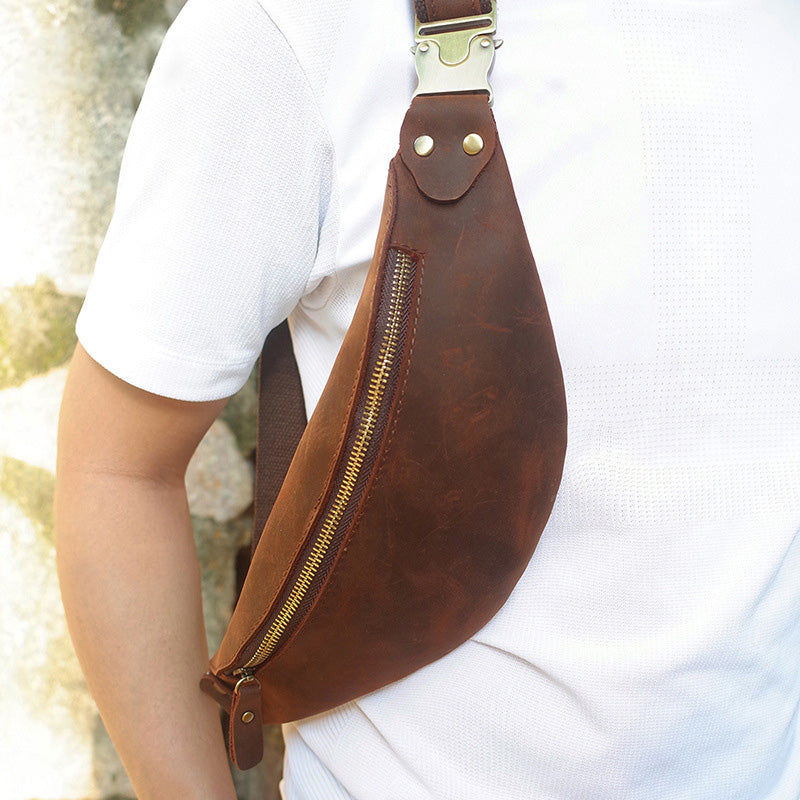 Li Ji | Handmade original | Genuine leather crossbody chest bag No. 6549 