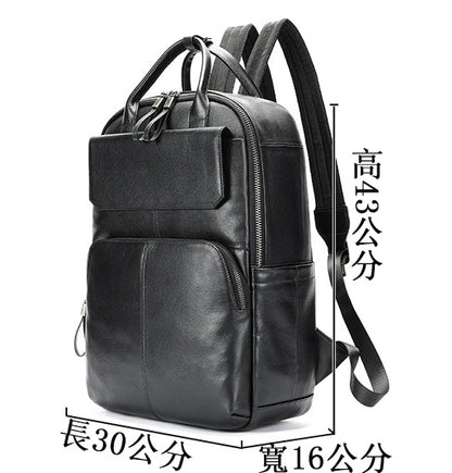 Li Ji | Original handmade genuine leather | Creative color-brushed first-layer leather simple backpack No. M816