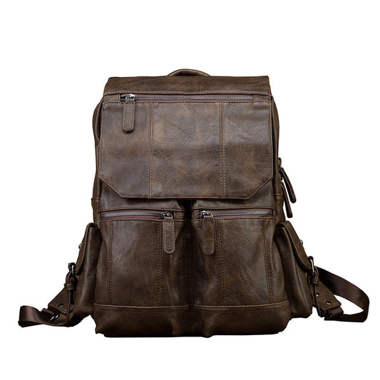 Li Ji | Original leather handmade | Retro 캐주 backpack No. 3021 