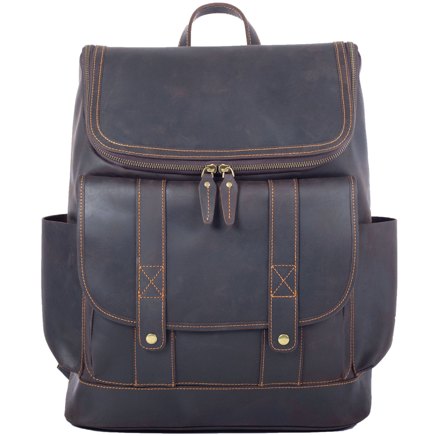 Li Ji | Original leather handmade | Mad cow leather large backpack No. 65604 