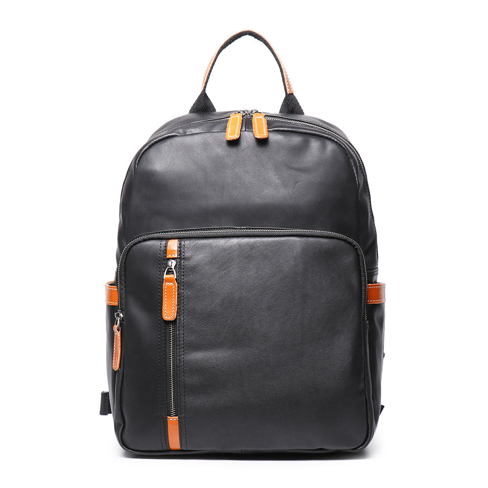 Li Ji | Original handmade genuine leather | Ganpi's casual travel backpack with contrasting colors No. LG275 