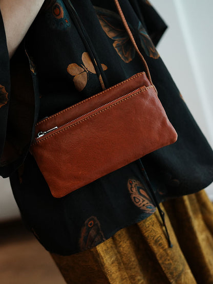 Li Ji | Original handmade genuine leather | Vegetable tanned leather, simple and easy to pack small square bag ls158