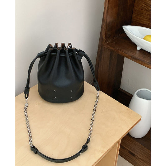 Li Ji | Original handmade genuine leather | Korean style pleated chain small bag m377 