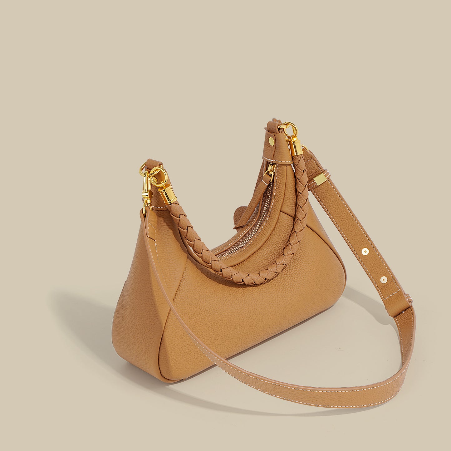 Li Ji | Original handmade genuine leather | High-quality half-moon versatile baguette bag No. m7509 