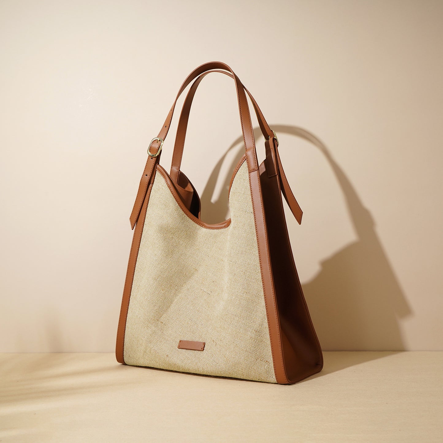 Li Ji | Original handmade genuine leather | Lazy style, cotton and linen texture, large capacity armpit bag No. m7907 