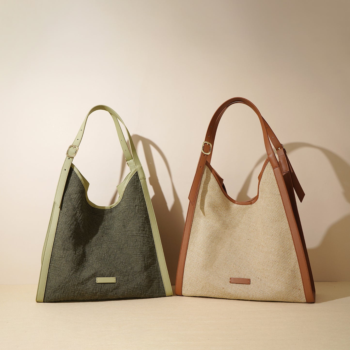 Li Ji | Original handmade genuine leather | Lazy style, cotton and linen texture, large capacity armpit bag No. m7907 