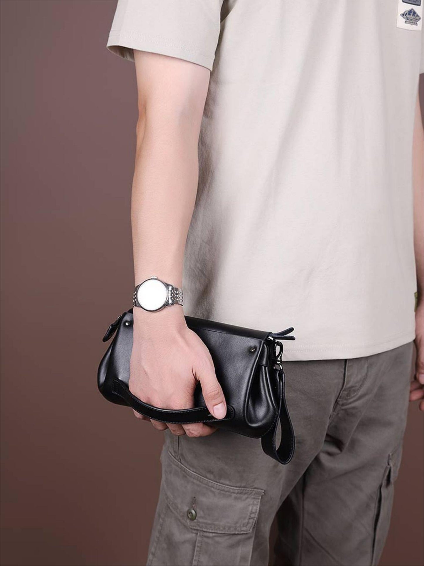 Li Ji | Original handmade leather | Multi-function totem business clutch bag No. OL3433 