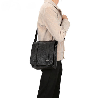 Li Ji | Original handmade genuine leather | Business and casual first-layer cowhide shoulder bag No. P0085 