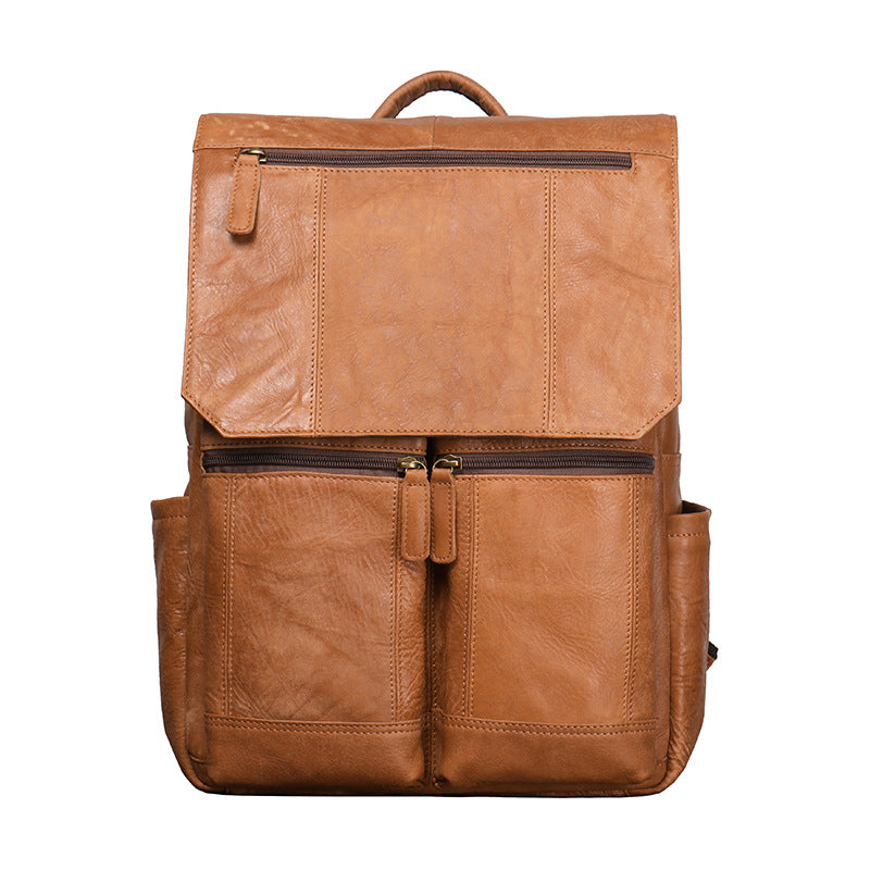 Li Ji | Original handmade leather | European and American retro matte cowhide casual backpack No. 1511 