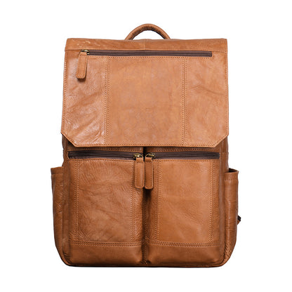 Li Ji | Original handmade leather | European and American retro matte cowhide casual backpack No. 1511 