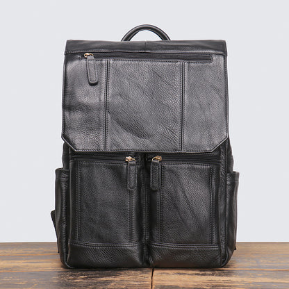 Li Ji | Original handmade leather | European and American retro matte cowhide casual backpack No. 1511 