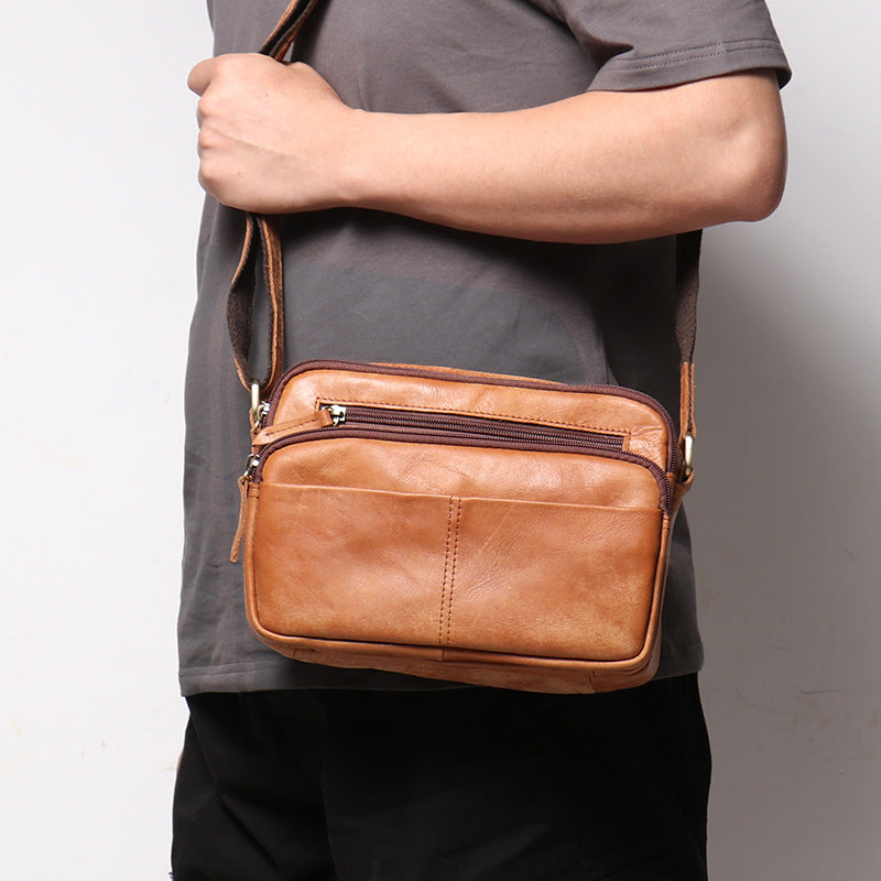 Li Ji | Original handmade genuine leather | Small square bag for storage, simplicity and outing No. S1601 