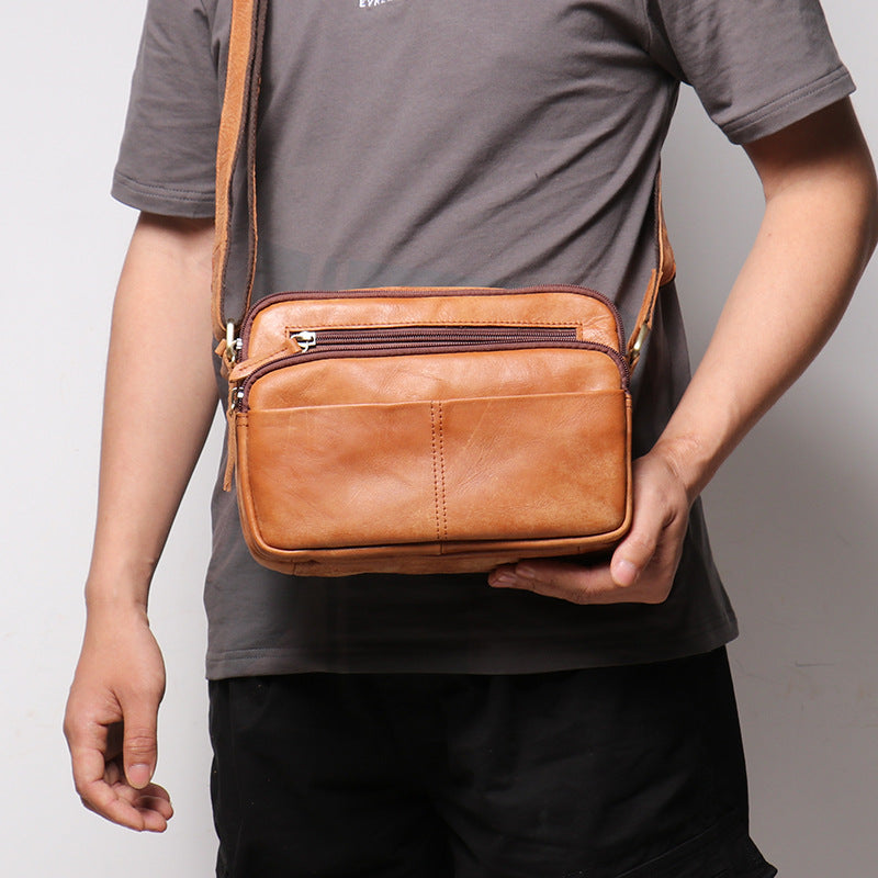 Li Ji | Original handmade genuine leather | Small square bag for storage, simplicity and outing No. S1601 