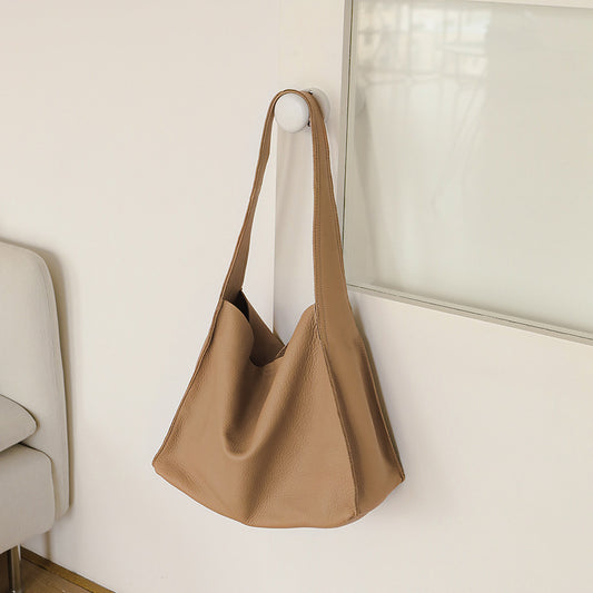 Li Ji | Original handmade genuine leather | だるい风 large capacity トー soft leather tote bag s9043 