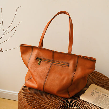 Li Ji | Original handmade leather | Simple style, vegetable tanned leather, lightweight shopping bag No. sj3066 