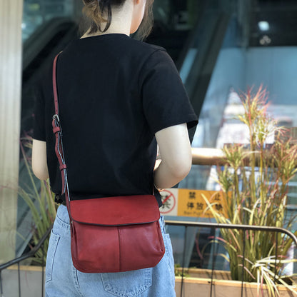 Li Ji | Original handmade genuine leather | Urban simple カジュアル small square bag No. T9211 