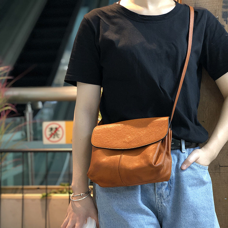 Li Ji | Original handmade genuine leather | Urban simple カジュアル small square bag No. T9211 