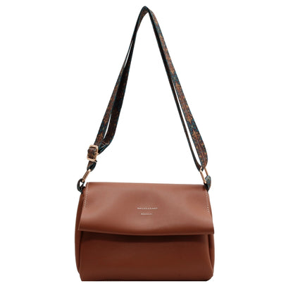 Li Ji | Original handmade genuine leather | Soft leather plain cowhide wide shoulder strap crossbody bag No. TB680 