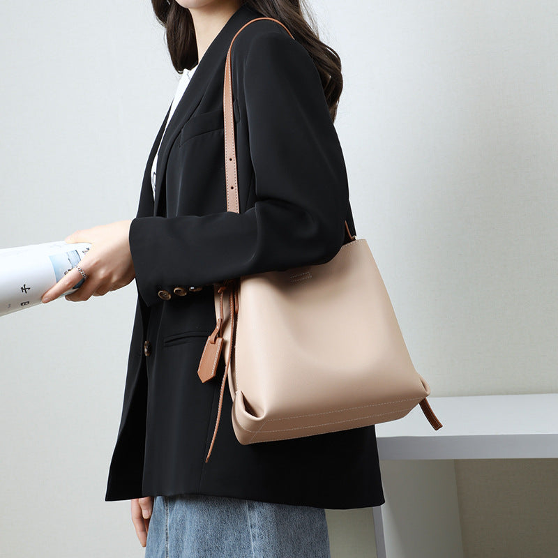 Li Ji | Original handmade leather | Ambient style bucket bag v5843 