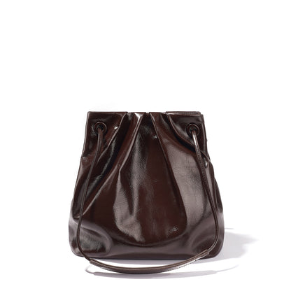 Li Ji | Original handmade leather | Simple and lazy style ロープciteき large capacity bucket bag No. w3025