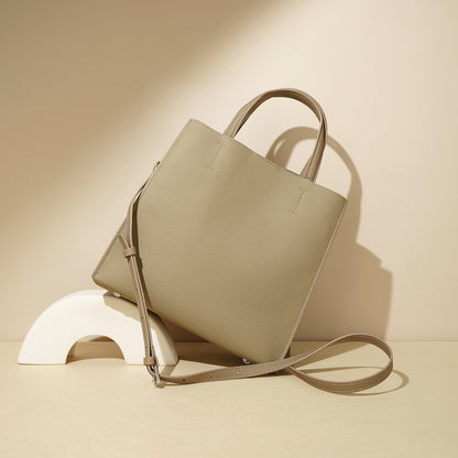 Li Ji | Original handmade genuine leather | Simple casual first-layer cowhide bucket bag No. w7152