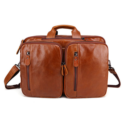 Li Ji | Original handmade | Briefcase first-layer cowhide bag with three uses No. 6332