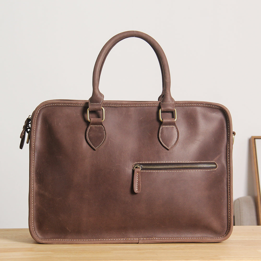 Li Ji | Original handmade leather | First layer crazy horse leather briefcase-YS8727 