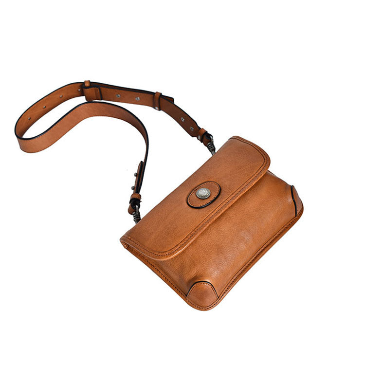 Li Ji | Original leather handmade | Niche design wide saddle bag No. 8958