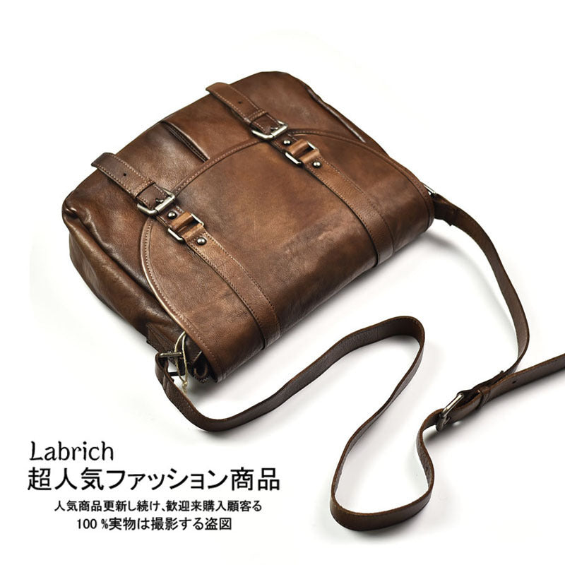 Li Ji | Original leather handmade | Messenger bag shoulder crossbody backpack 150172