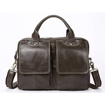 Li Ji | Original handmade | First-layer kraft leather briefcase No. 8002