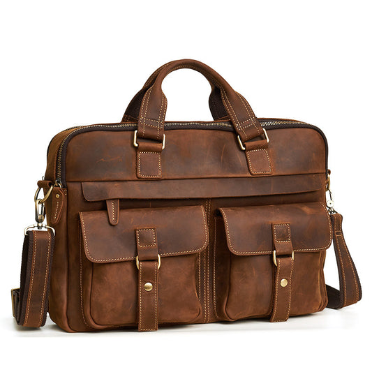 Li Ji | Original leather handmade | 17-inch briefcase No. 6360 