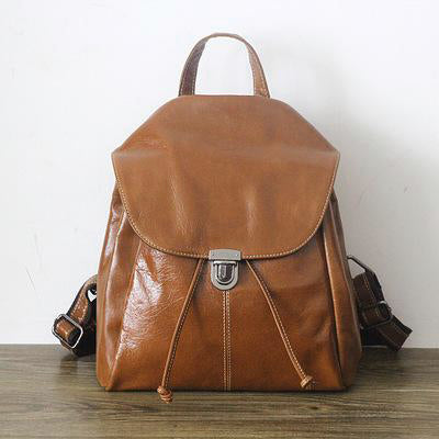 Li Ji | Original genuine leather handmade | Oil wax leather bag-backpack PD2110