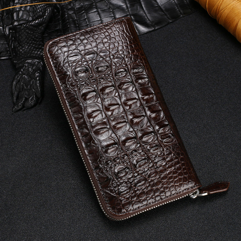 Li Ji | Original handmade genuine leather | Thailand Siamese crocodile leather back bone wallet bag No. 2002-1