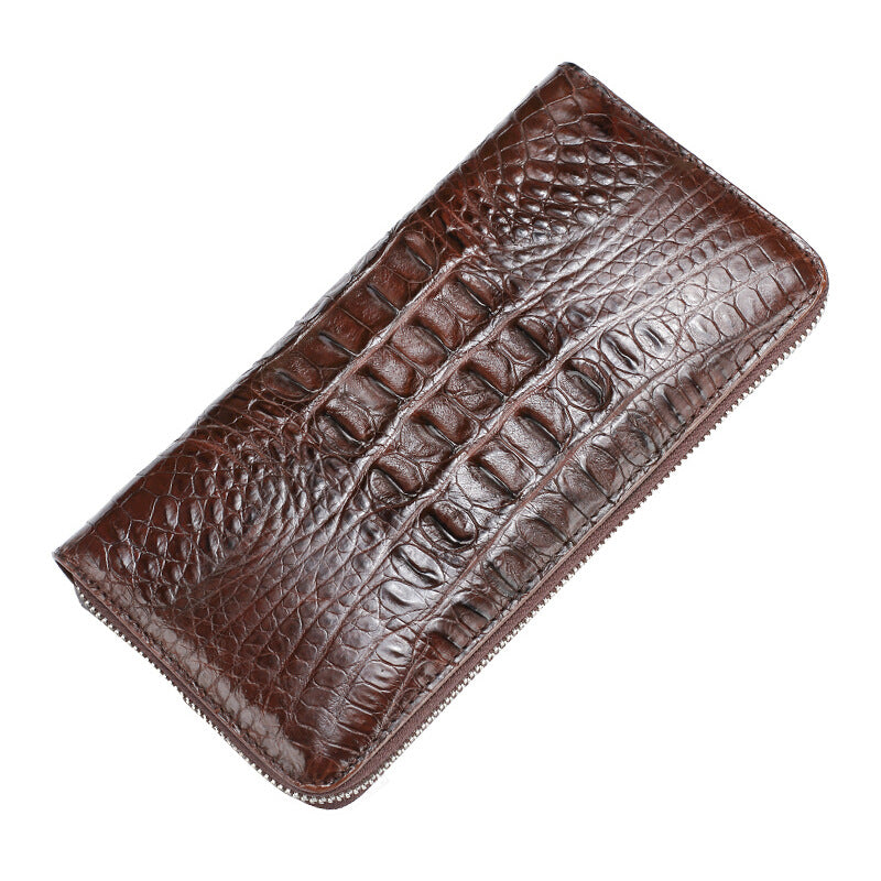 Li Ji | Original handmade genuine leather | Thailand Siamese crocodile leather back bone wallet bag No. 2002-1